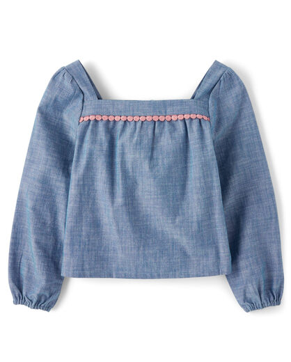 GYMBOReeGymboree Girls and Toddlers Long Sleeve Knit Top, Floral Gingham, 8 Floral Gingham 8