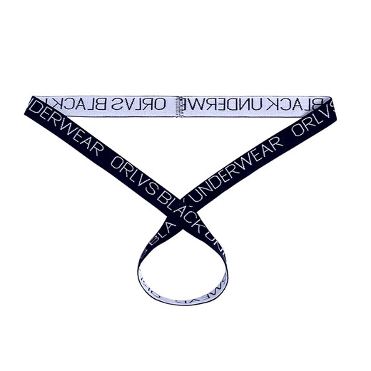 Underwear men's thong cross hollow high elastic elastic band low waist sexy trendy fashionable sports youth black M