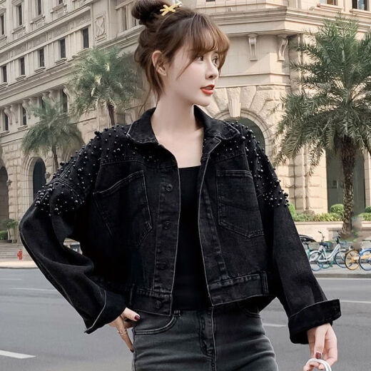 单南卫牛仔外套女韩版宽松新款春款上衣春季潮流网红洋气短款女装潮 9902#中国风 M 【建议101--115斤】