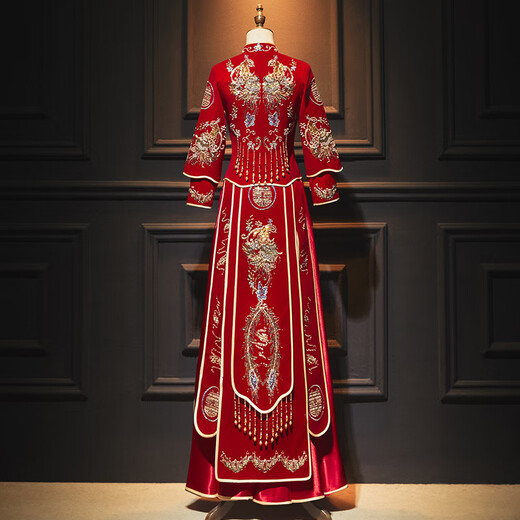 Baolian xiuhe boda boda boda 2024 boda otoño e invierno novia femenina vestida de boda china tostada de boda ropa de boda jeffrey ropa para hombres #velvet [bordado con llevado] (pareja de pareja s