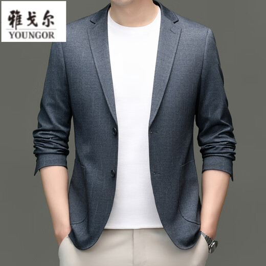CEO雅戈尔高端西服男春季新款商务休闲小西装外套纯色单西上衣外套男 6630咖色 L 175
