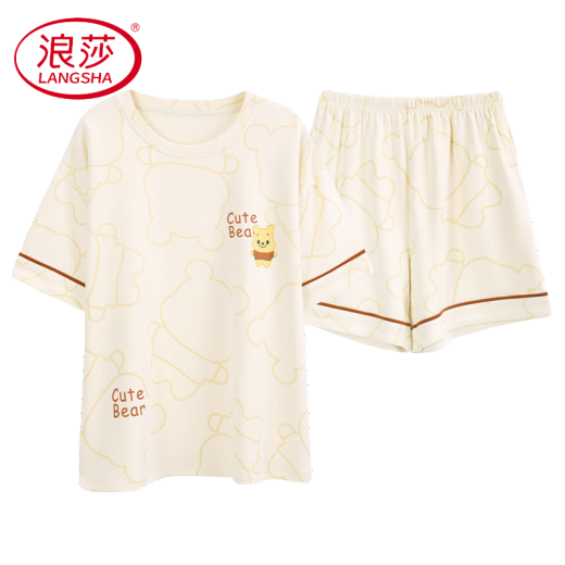 Langsha Light Pajamas de lujo para mujeres en el verano de algodón puro pantalones cortos de manga corta el verano delgado y dulce se puede usar fuera de la ropa para el hogar YX-7504 9859 2XL [recomendado 140-160Jin [Jin iguala 0.5 kg] desgaste]