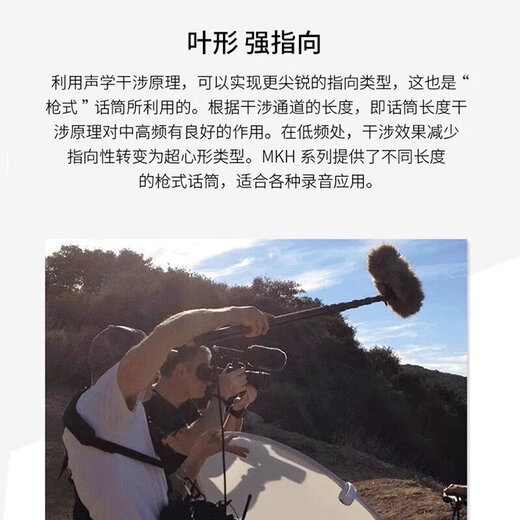 Sennheiser MKH416 professional film and television simultaneous recording condenser microphone SLR camera interview directional microphone MKH416-P48U3 (requires 48V power supply)