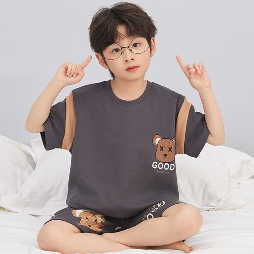 Disney Children's Pajamas Boys Summer Thin Cotton Короткие рукава 2025 Новые летние мальчики и подростки для младших школ.
