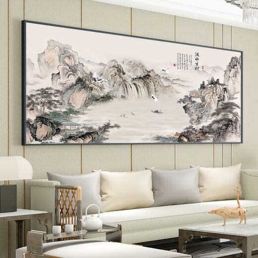 Neues chinesisches Stil Wohnzimmer Sofa Hintergrund Wand Wandgemälde 3D dreidimensional dekorative Malerei Büro Landschaft Chinesische Malerei
