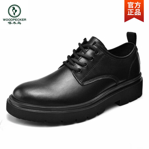 Woodpecker Men's Chaussures 2024 Nouveau automne British Style Black Casual Le cuir Chaussures pour hommes Business Formal Us