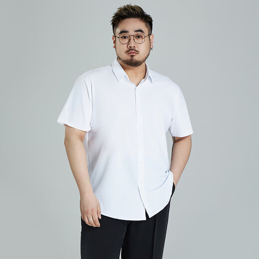 Ayou Fat Summer Loman большой размер рубашка рубашка льда Elastic Loak Business Casual Rilling Runte Men Men Men