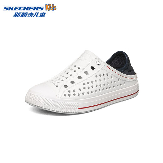 Skechers Children's Shoes Women's Autumn New Slip-on Children's Crocs One-Shoe Two-Wear Casual Breathable Sweat-wicking Sandals White/Navy Blue/Red/WNVR 27.5