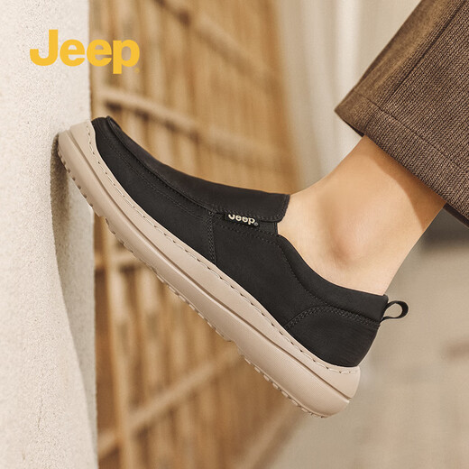 Jeep men's shoes for spring and summer canvas shoes for one foot lazy shoes breathable old Beijing cloth shoes non-slip driving casual shoes