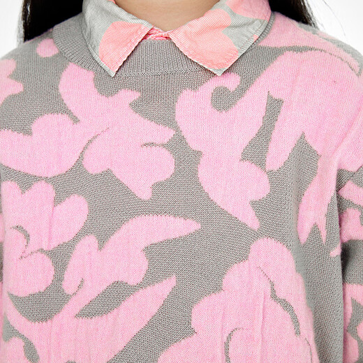 jnby by JNBY new Jiangnan cloth children's clothing wool blend pullover sweater Chinese style 25 spring boys and girls 1P1312810 690/mixed powder 110