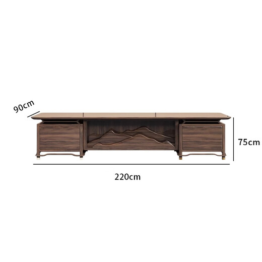 Kong Qiu Mingge North American ash boss desk new Chinese style executive desk general manager room chairman desk and chair combination president desk 2.2 meters boss desk