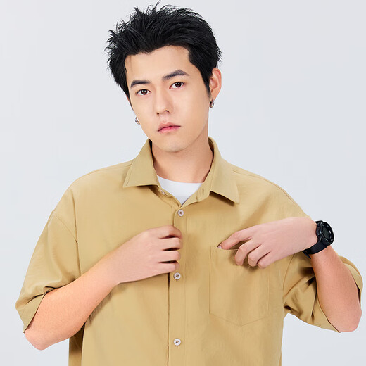 
Miniso (MINISO) ice silk short-sleeved shirt for men's summer new comfortable cool and breathable Japanese versatile loose shirt White 3XL