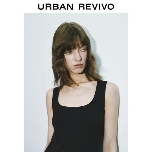 UR2025 Frühling Neues Frauenkleidung Einfaches Temperament Vielseitig Slim Fit ärmellose Weste UWM450071 Black M.