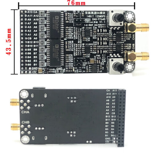 Módulo DAC Dual DAC AD9764 de 14 bits Generación de forma de onda DA125M Soporte de la placa de desarrollo FPGA Dual AD9764 Módulo
