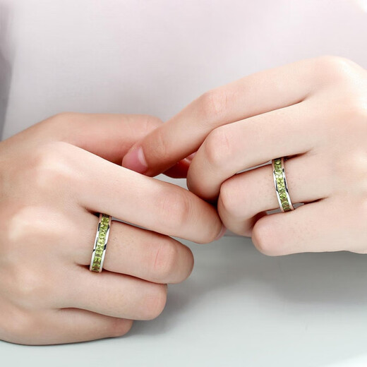 Fat Donglai's same style peridot ring square full of emeralds for men and women couple ring No. 10