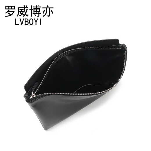 Luo Weibo también bolso tipo sobre básico, bolso de lujo ligero de cuero genuino, bolso para axila, bolso cuadrado pequeño, bolso de mano simple, bolso de bola de masa de moda, bolso hobo, negro-