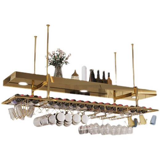 Yonghuan Bar Hangre de suspension Bar suspendu en verre à vin rouge Stand Down Armoire suspendue Luxury Luxury en acier en acier inoxydable Rack de gobelet Hangle de gobelet Rack Titanium Gold Style 12035