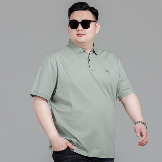 Large size short-sleeved polo shirt men's summer business casual plus fat enlarged loose versatile simple lapel T-shirt trendy-L07 black 5XL -Weight 190-210Jin Jin is equal to 0.5 kg
