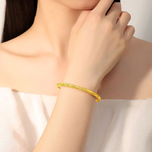 BZK gold dragon and phoenix push-pull bracelet 999 pure gold wide-faced women's bracelet gold-plated for Mother's Day, dragon and phoenix Chengxiang bracelet + exquisite gift box 22.80g