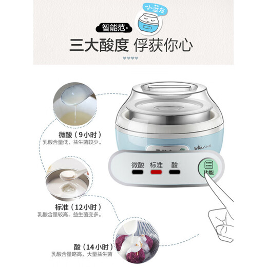 
BEAR BUTLER Yogurt Machine Home Small Fully Automatic Mini Intelligent Timed Homemade Yogurt Fermentation All-in-One Natto Machine Sky Blue [Send 20 Baking Powders to Post Pictures]