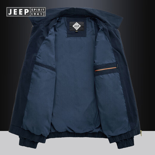 JEEP SPIRIT Jeep 2025 new executive jacket men's spring and autumn loose lapel pure cotton government and enterprise department men's jacket men's dark blue XL