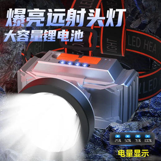 TLXT Japan importiert qualitativ hochwertige LED-Scheinwerfer mit starken leichten langfristigen wiederaufladbaren, wasserdichten, superhellen Kopffischerei, weißes Licht [Super hell 5900W] Elektrisches Display/Standby 699