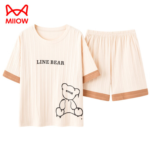
Catman (MiiOW) summer pajamas for women pure cotton cute thin student shorts spring and autumn two-piece suits for outdoor wear military green Y687 color M (recommended 75-95Jin [Jin equals 0.5 kg])