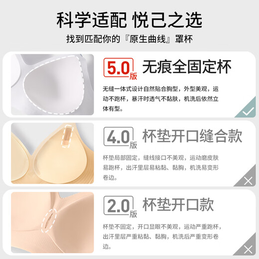 Duoduo Cotton 80 Count Class A Xinjiang Cotton Underwear Women's Small Breast Gathered Antibacterial Cotton Lycra Seamless Bra Onyx Gray L Size