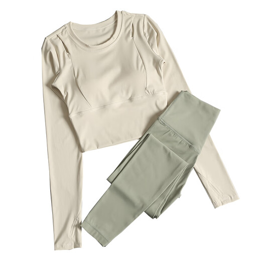 LULU Lulu 2024 new yoga clothing suit for women in autumn and winter Pilates training fitness long-sleeved sports top Iceland blue + light blue gray L