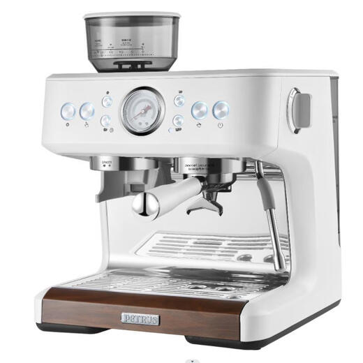 Petrus Dual-Kessel Italiener Voll halbautomatische Kaffeemaschine Haushaltsmilchmilch-Schaummaschine Schleifmaschine kleines Meersalz weiße PE3899 [offizielles Lagerhaus gerade Haare]