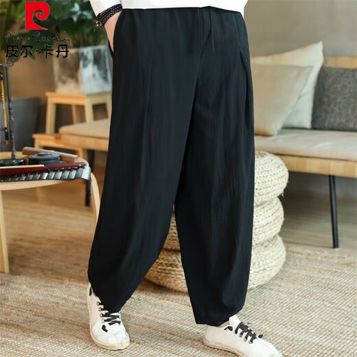 Pier Cardan Linen Pantalon Spring and Summer Chinois Loose Chinese STYLE Large taille Gat Man Wide-leg Pantalon GRAND PANTAGE D'ENTRÉE CHAUTER LANTER LANTER PANTAL COSTRAUX MODEAU MODEAU MODION PLATIQUE CHIDÉE SUMPRE SUMBRE (de haute qualité 801) 3xl 170-180jin [Jin est égal à 0,5 kg]