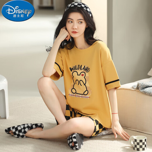 Disney Summer Damen-Kurzärärte-Baumwollkolben-Pyjamas Set Summer Cotton Corea Style Home-Kleidung kann außerhalb von Cartoons getragen werden. Kostenloser Y9853 Match M (Empfohlen 75-95jin [Jin ist gleich 0,5 kg])