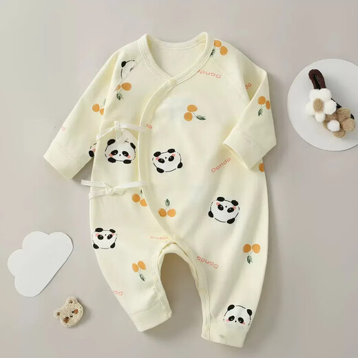 [Four Seasons Baby Climbing Clothes] Spring and Autumn Baby Clothes Class A Pure Cotton Newborn Onesie Long Sleeve Boneless M12003 Blue Love Heart 52cm