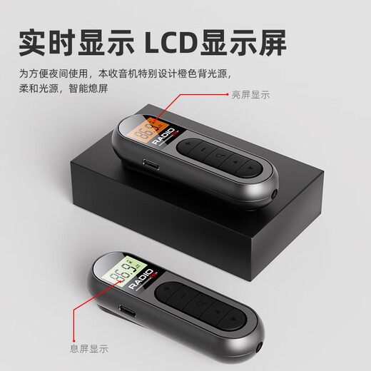 Dili Mini Radio 2025 New Model for the Elderly Small Portable Micro FM FM Mini Multifunctional Audio for the Elderly Charging Listening to Books and Opera Black (External Headphones Included)