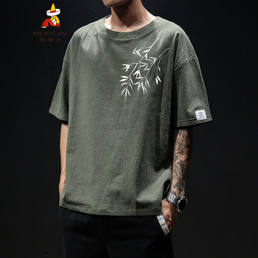 NOUVEAU T-shirt à manches courtes de style chinois de Scarecrow pour hommes 2025 T-shirt décontracté mince d'été pour les garçons Top White T3524 L