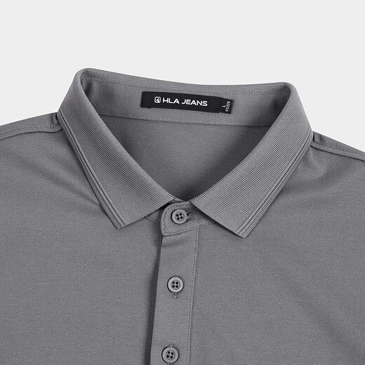 HLA Hailan House's Black Whale short-sleeved polo shirt men's 25 summer lapel short-sleeved top men