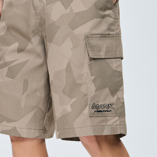 Mark Waffe [camouflage workwear] casual shorts men's 25 summer large pocket letter embroidery fashion trendy and cool versatile five-point pants 701 khaki 2XL
