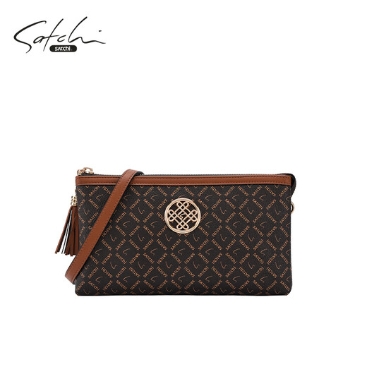 Satchi [Nouveau produit] sac pour femmes PVC Presbyterian Bag Fashion Commuter à une épaule Cossbody Bag cadeau à ma femme 618 Brown / Yellow-Brown