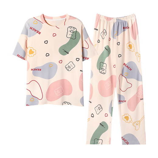 Zhulu pijama de algodón puro apretado para mujeres en verano delgada dulce y linda pantalones de manga corta set 2025 nueva ropa casera cómoda 679 m