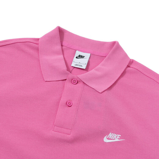 耐克（NIKE）男士粉色短袖POLO衫春季运动装宽松休闲T恤纯棉上衣 粉色FN3895-675 纯棉针织 宽松透 S 100-120斤