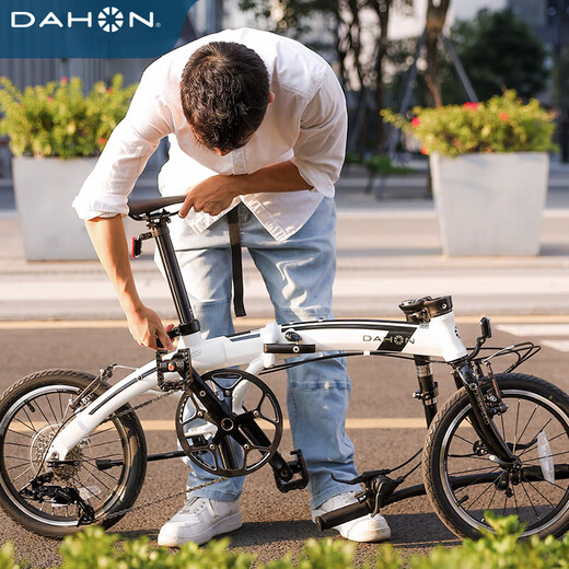 
Dahang (DAHON) 16-inch mini ultra-light 9 variable speed folding bicycle student adult men and women bicycle PAA693 AIR cloud (white) 16-inch