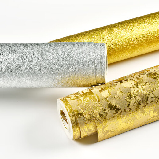 蒋之爱金箔墙纸金泊纸闪光金色金黄色银色拉丝吊顶壁纸房顶贴天花板顶纸 金箔云朵 F17152 高亮加厚版 仅墙纸