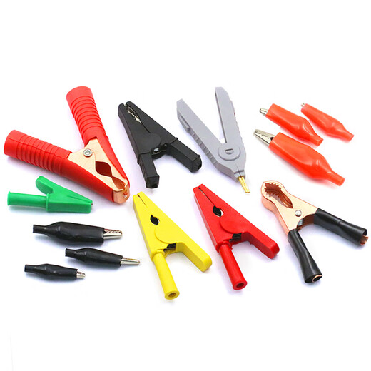 Dafuri Alligator Clip Test Clip Sheath Wire Power Clip Pure Copper Full Copper Connection Test Clamp Wiring Large, Medium and Small Pure Copper Small Flat Mouth Crocodile Clip Black Parts (2 pieces)