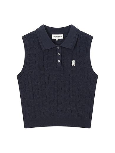 Teenie Weenie小熊女装毛衣2025年夏季新款简约时尚学院风针织背心 藏青色 XS