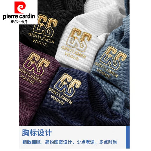 皮尔卡丹（pierre cardin）夏季新款棉男士短袖POLO.衫衫刺绣翻领T恤大码百搭半袖针织新品 6628雾蓝色【主图款】 M 48【建议100-125斤】