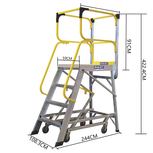 Stable and BAILEY Stable and resistant mobile platform ladder FS13591/599/596/597/594/592 593 89 791 FS13598