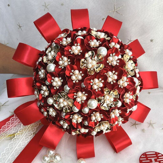 OIMG Chinese Style Bride Bouquet DIY Best Friend Hochzeitsgeschenkequalitäts -Muschel Bouquet Fertiges Produkt Komplette Material