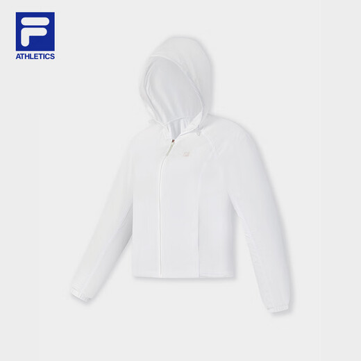 FILA official women's woven jacket 2025 autumn new fitness sports simple loose hooded top Jade white-WT M 165/84A/M
