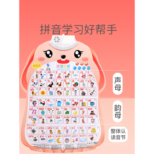 La selección de Chuangjingyi de imágenes para niños y frutas y verduras de audio para ver fotos, alfabetización y objetos. Juguetes para niños para bebés. Ilustración de voz cognitiva y educación temprana. Set 9: Animales + pinyin + fruta + caracteres + inglés