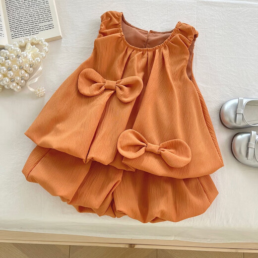 Sofea sommer New Korean Style Girl Bow ärmellose Kleid Schwesterstil 17152 17153 Kleid M 90c